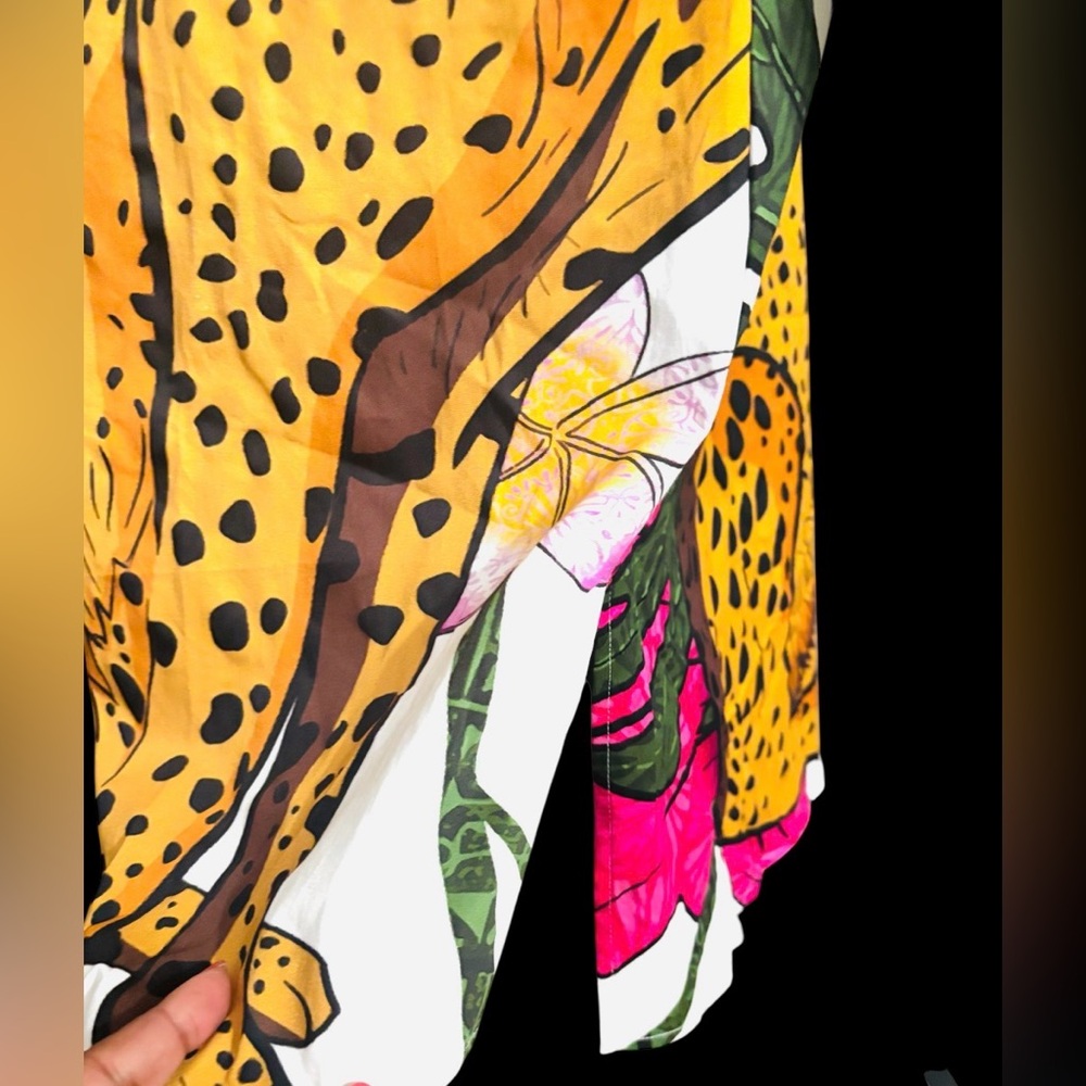 Sassy Jones Multicolor Alexus Animal Print Shirt Dress - Picture 4 of 6
